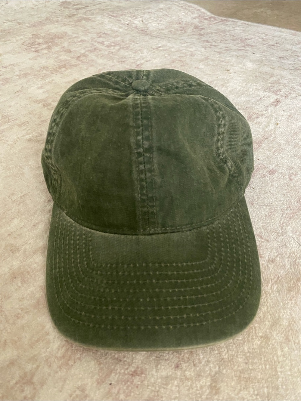 Men's Washed Olive Green Casual Baseball Cap